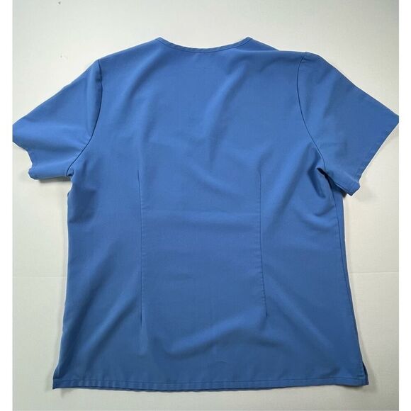 FIGS Catarina One Pocket V Neck Scrub Top Short Sleeve Ceil Blue Womens Size XL - Picture 7 of 9